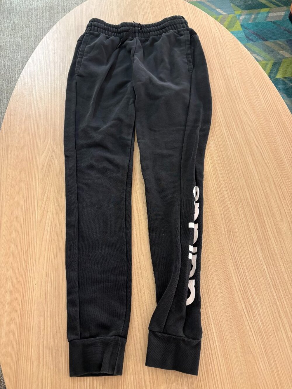 Adidas Jogger Style Sweatpants Women's XS Xtra Small Solid Black Cotton Blend